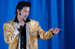 Photographers of Las Vegas - Portrait Photography - Elvis tribute artist blue background