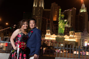 Photographers of Las Vegas - Wedding Photography - wedding couple with New york new york hotel in background