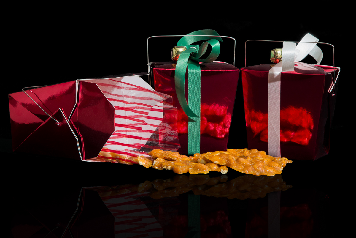 Photographers of Las Vegas - Product Photography - peanut brittle christmas packaging