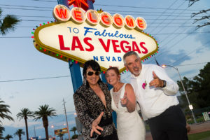 Photographers of Las Vegas - Vegas Strip Tour Photography - Wedding with Elvis at The Welcome to Fabulous Las Vegas Sign