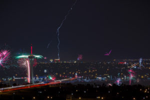 Photographers of Las Vegas - Landscape Photography - vegas stratosphere fireworks and lightning