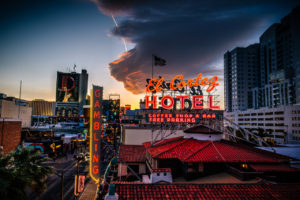 Photographers of Las Vegas - Architectural Photography - El Cortez vegas hotel at sunset