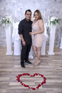 Photographers of Las Vegas - Wedding Photography - wedding bride and groom with roses in shape of heart