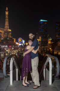 Photographers of Las Vegas - Portrait Photography - couple photos on the Vegas Strip at Night with the Eiffel Tower