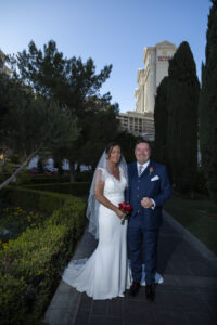 Photographers of Las Vegas - Wedding Photography - Wedding couple photos on the Vegas Strip Caesars Palace