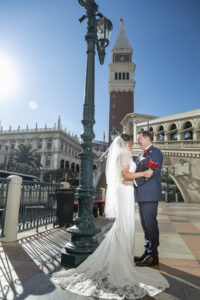 Photographers of Las Vegas - Wedding Photography - Wedding couple photos on the Vegas Strip Venetian tower