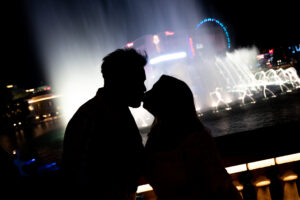 Photographers of Las Vegas - elopement Photography - couple photo in front of bellagio