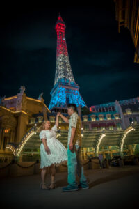 Photographers of Las Vegas - Engagement Photography - couple photo in front of paris 3