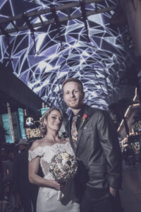 Photographers of Las Vegas - Elopement Photography - couple photo on dtlv fremont st
