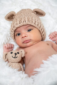 Photographers of Las Vegas – Portrait Photography – Newborn photoshoot bear hat