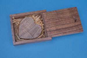 Photographers of Las Vegas – Studio Product Photography – Wooden Heart USB Blue Backdrop