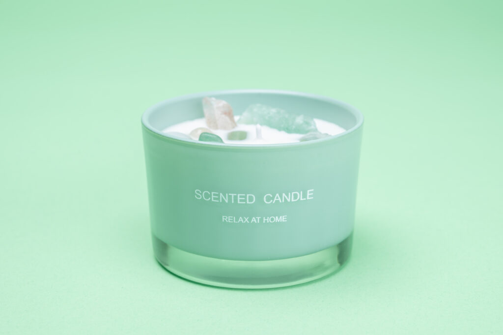 Photographers of Las Vegas – Studio Product Photography – Scented Candle Mint Green Backdrop