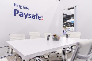 Photographers Of Las Vegas - Event Photography - Convention professional meeting conference room blue white room plug into paysafe