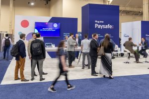 Photographers Of Las Vegas - Event Photography - Men women blazer button up convention professional attire meeting blue plug into paysafe
