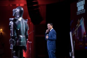 Photographers Of Las Vegas - Event Photography - Man hosting blue suit convention of champions steel armor