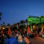 Photographers Of Las Vegas - Event Photography - Sparks lights sky MGM Grand green pool party orange umbrellas