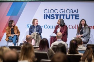 Photographers Of Las Vegas - Event Photography - Convention Cloc Global institute stage women sitting crowd watching