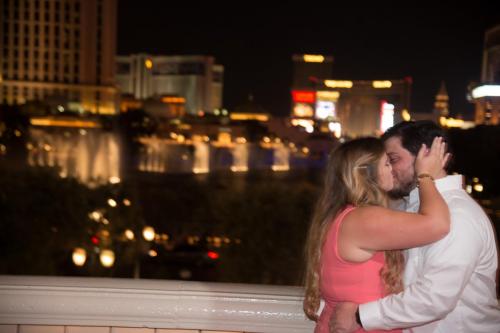 Photographers of Las Vegas - Vegas Strip Tour Photography - Couple kiss after proposal