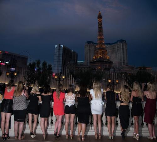 Photographers of Las Vegas - Vegas Strip Tour Photography - Bachelorette Party at Bellagio fountains