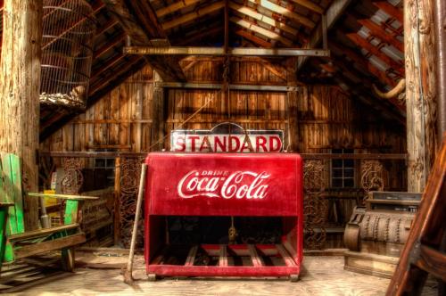 Photographers of Las Vegas - Product Photography - old coca cola cooler in wooden barn