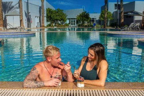 Photographers of Las Vegas - Product Photography - couple eating by the pool