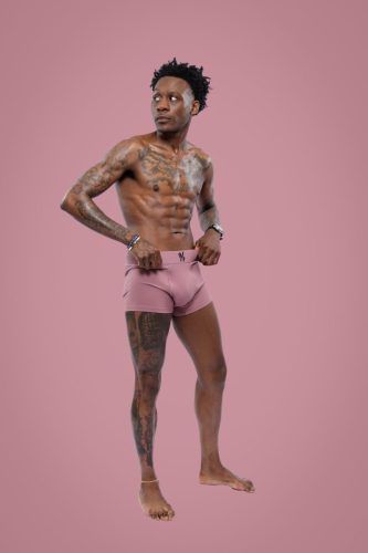 Photographers of Las Vegas - Product Photography - plum colored boxer briefs with male model