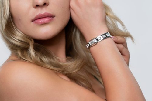 Photographers of Las Vegas - Product Photography - gold silver diamond bracelet on female model